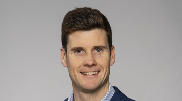 a person in a blue suit