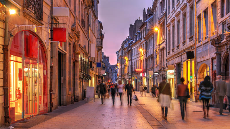people walking on a street