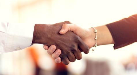 a close-up of a handshake