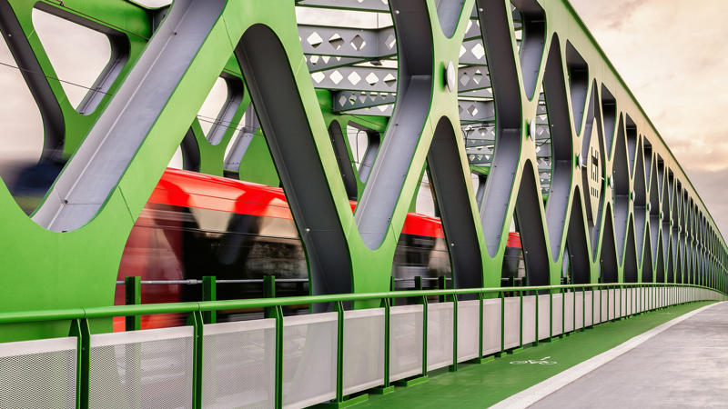 Un tren en un puente