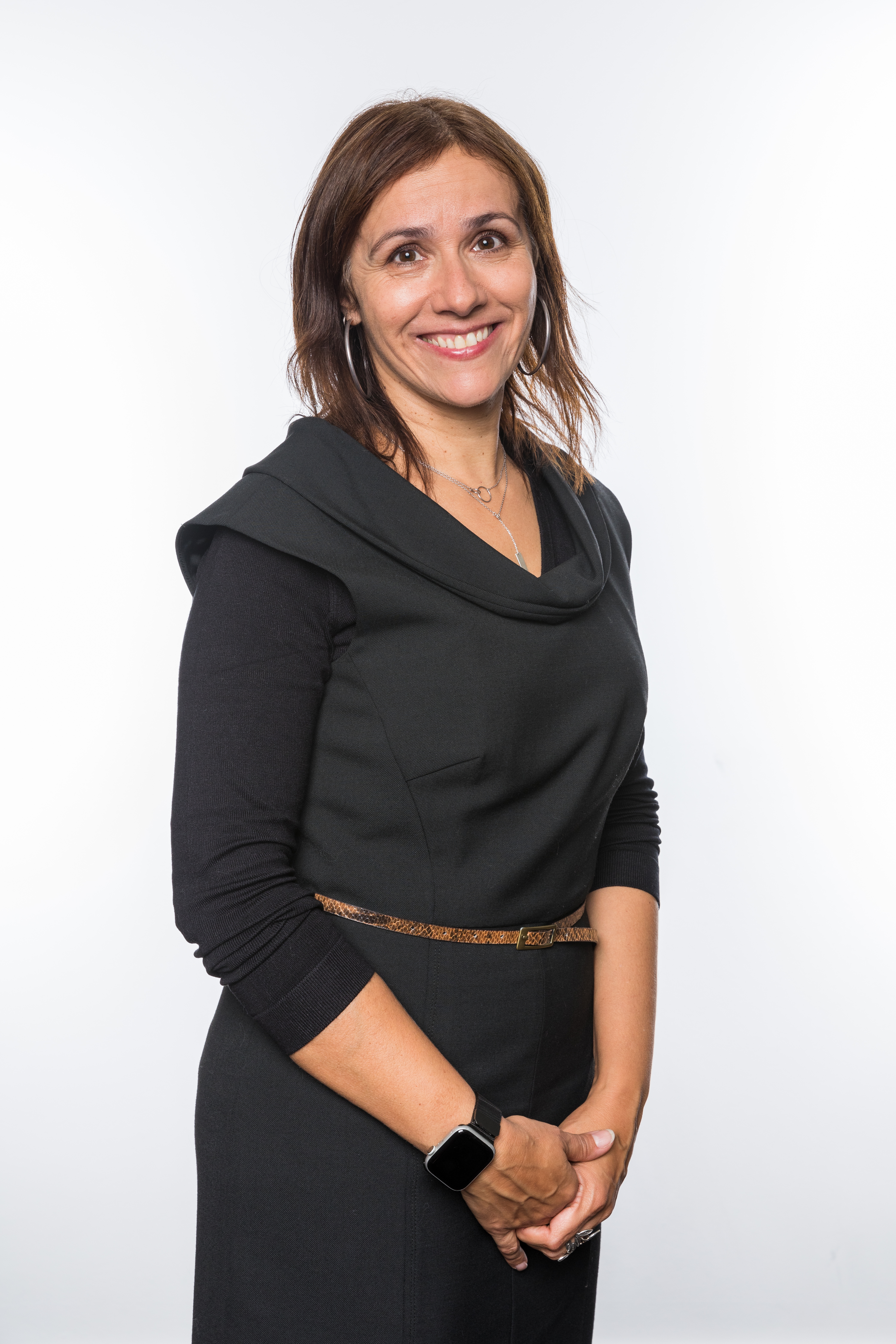 a person in a black dress