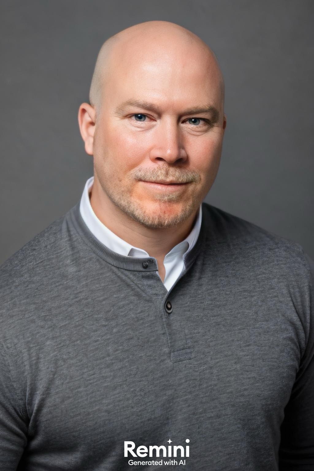 Una persona con camisa gris