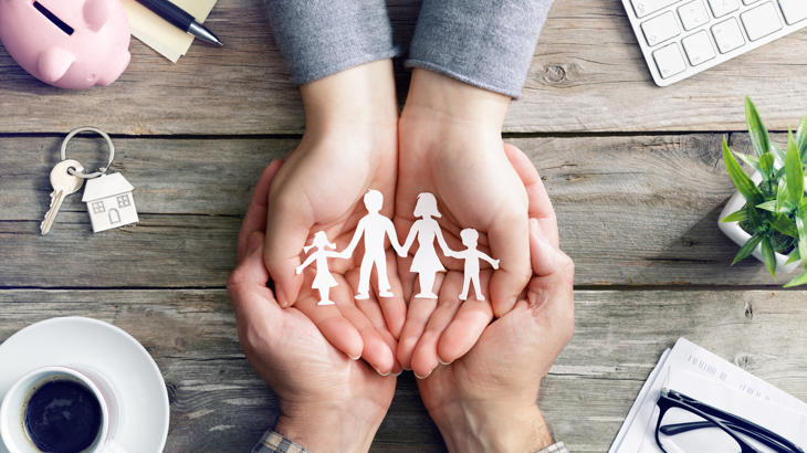 Hands In Hands Protecting Paper Family