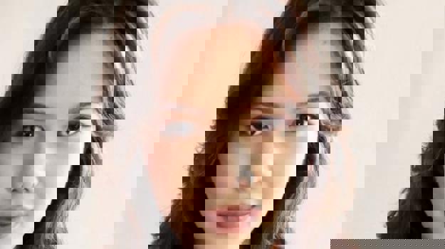 a person with long hair