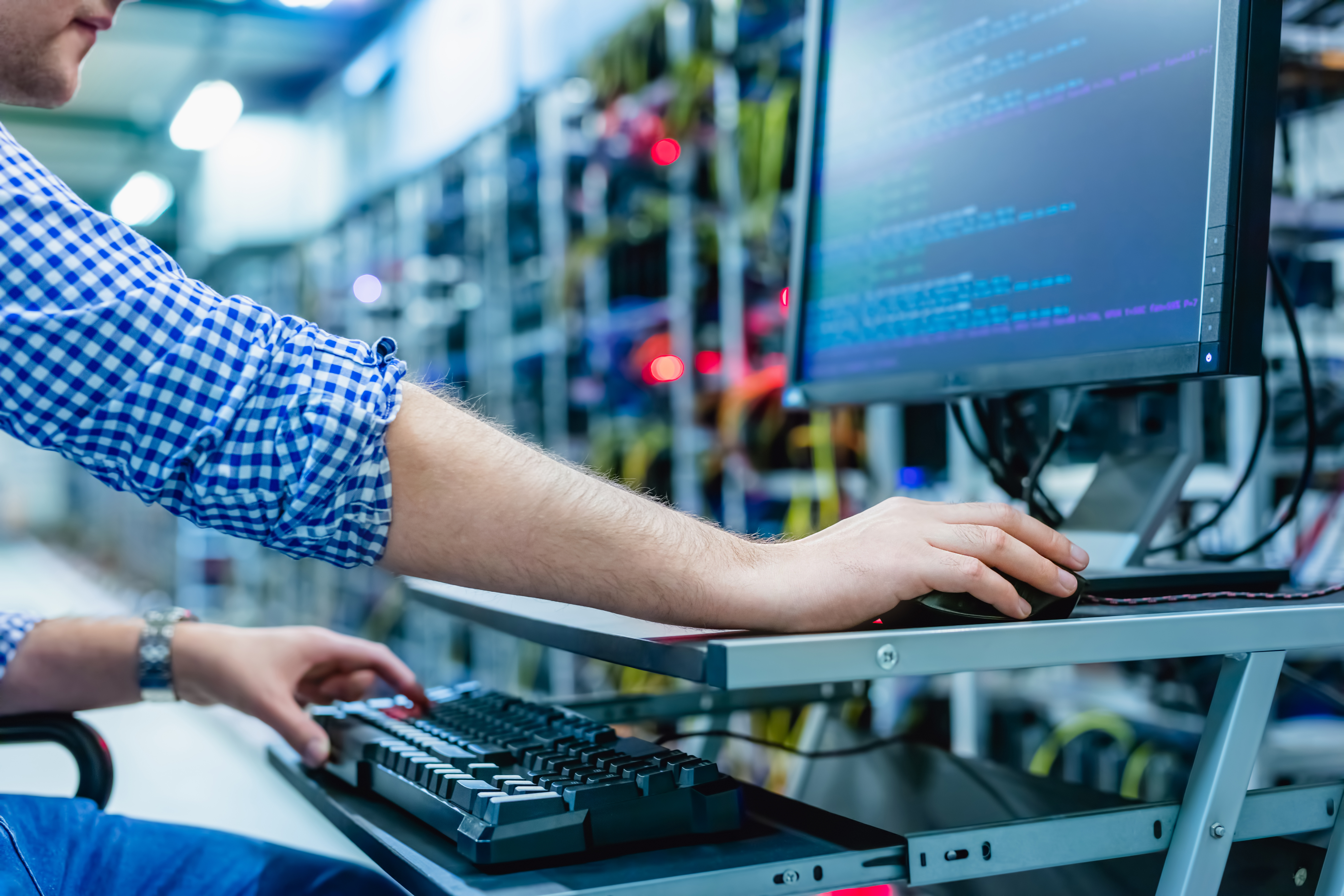 a person using a computer