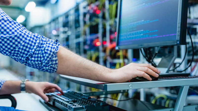 a person using a computer