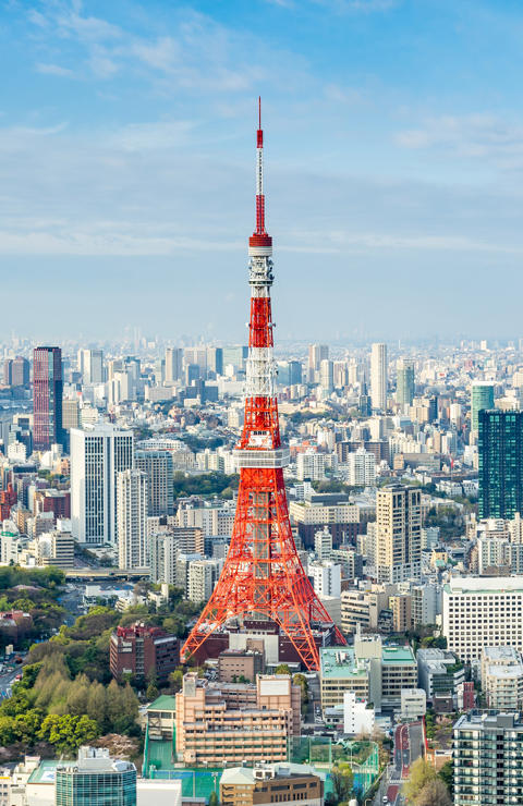 a red and white tower in Tokyo Tower